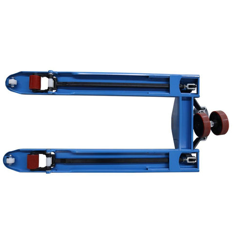 Industrial Manual Pallet Jack Truck Built Like A Badass Workhorse To Move 5500 Pounds Without Breaking A Sweat And Fitted With Durable Polyurethane Steel Wheels For Stress Free Logistics Hauling