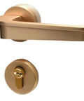 Gold Interior Door Handle Lock For Bedroom Hardware, Satin Finish Privacy Lock, durable zinc alloy, modern home decor upgrade.