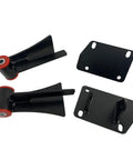 Top Shelf Badass Engine Swap Kit LS Motor Mount Set Frame Brackets Bushings for Chevy LS1 LS6 with heavy-duty black design.
