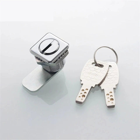 Square Cam Lock With Two Keys For Mailbox School Locker Office Drawer Or Cabinet Heavy Duty Steel Latch Hardware Durable Locking Mechanism MS549 I
