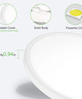 Ultra Slim 15.7 Inch LED Flush Mount Ceiling Light Fixture 5000K Daylight White details like frosted cover and powerful chips