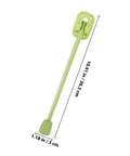 Foldable Table Legs Set Of 4 For Furniture And Laptop Desks Super Easy Setup And Removal Lightweight Light Green Plastic And Iron Portable Folding Desk Supports For Camping Or Home Office, showing one light green folded leg measuring 10.41 inches by 1.18 inches.