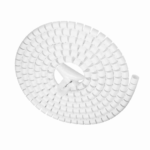 Kick That Nasty Cord Clutter To The Curb With This Highly Flexible Zip Up Spiral Cable Wrap Tube, white nylon cable sleeve.