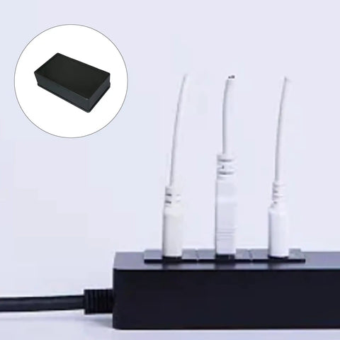 Durable White Plastic Junction Box For Organizing Cables In Control Panels Outdoor Installations And Home Appliances With Sturdy ABS Build, side view with two cables.