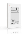 ET-72 Digital Programmable Thermostat For Floor Heating With Large LCD Display, 7-Day Scheduling shown with temperature settings
