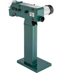 Hardbody 4X48 Inch Dual Wheel Metal Belt Grinder And Shop Sander with green frame for garage use.