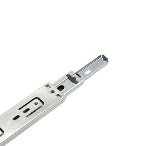 Close-up of 35Mm Telescopic Drawer Slide, Silent Soft Close, Side Mount, Heavy Duty Office And Kitchen Cabinet Drawer Glides in metal