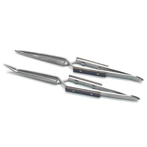 Premium Auto Closing Crosses Soldering Tweezer Clip With Insulated Welding Clamp For Jewelry Crafting Featuring Straight Elbow Tip Design