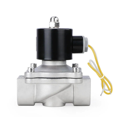 Heavy Duty 1 Inch Stainless Steel Electric Solenoid Valve 110VAC Normally Closed For Air Water Gasoline Diesel Fuel