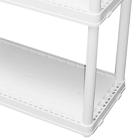 No Sweat 3 Tier Storage Shelving Units In Fresh White, 2 Pack Of Interconnectible Closet Organizers Perfect For Messy Pantries, Cluttered Garages, Laundry Rooms, Total Space Savers And Organizing Heroes