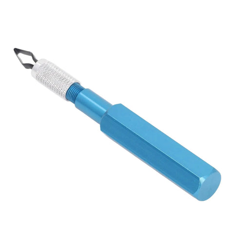 Floor Skiving Knife Kit With Aluminum Alloy Handle And HSS Blades for PVC trimming, shown in blue handle and silver blade.