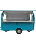 Custom Designed Concession Food Truck Trailer With Turnkey Kitchen Layout And Heavy Duty Stainless Steel Body, open view showcasing interior setup.
