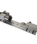 Beefed Up 4 Axis Cnc Rotary A Axis Indexing Head Featuring Rock Solid Nema23 Motor Precision and Snappy Swappable 80 100 Mm 3 4 Jaw Chucks on a rail base.