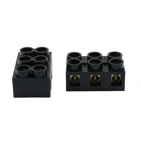 Lyot 500V 60A 3 Position Double Row Screw Terminal Block Set of 2 Panels with Electrical Barrier ABS Flame Retardant Insulated Housing