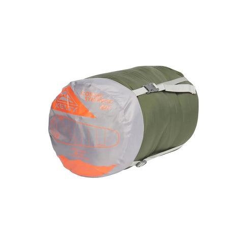 Cosmic Synthetic Fill 40 Degree Backpacking Sleeping Bag With Compression Straps, ultra compact and lightweight for easy packability.