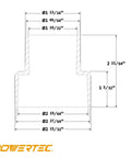 Technical diagram of 4 In 1 Modular Step Dust Collector Hose Adapters Kit for Shop Vac with various diameter measurements