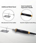 Electric Foam Cutter With Hot Wire Styrofoam Pen For Detailed Carving And Sculpting High Temp 450 C features ergonomic handle and metal stand.