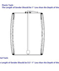 Diagram showing installation guidance for Donut Float Fuel Tank Sending Unit 8 Inch 240 To 33 Ohms for plastic and metal tanks.