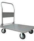 Heavy Duty Foldable Hand Cart With Steel Flatbed, Swivel Wheels And Foldable Handle For Easy Load Transport, The Go To Dolly For Moving Goods, Groceries, Gear, Shopping And Travel, steel flatbed cart
