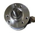 Top view of Incremental Rotary Encoder ZSP3806 1000 Pulses For Precise Position Feedback In Industrial Automation And CNC Applications Built For Rugged Duty And Long Life In Harsh Environments Workhorse Grade showing metal casing and connector