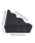 Keep Your Walls Pristine With These Tough Black Metal Corner Protectors Featuring Rust Resistant Build And Slick Smooth Edges For 3.7 Inch Wall Edge Shield Four Pack, showing dimensions of 3.7x5.2 inches.