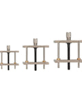Three-piece Metal Watch Movement Holder Set with reversible watch repair tools, showing different sizes for 1.8, 1.5, and 1 inch movements.