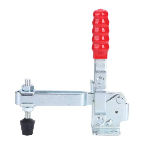 Quick Toggle Clamp Welding Fixture For Metal Plate And Circuit Board Positioning, iron body with plastic handle, side view