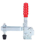 Quick Toggle Clamp For Metal Plate And Circuit Board Positioning Iron Welding Fixture Clamp With Plastic Handle 14 By 15 Cm Manual Holding Tool For Stable Machine Operation, red handle