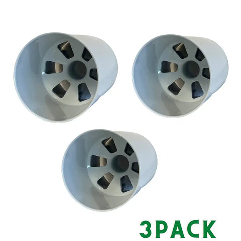Aluminum Putting Green Cups 6 Inch Deep, 3 Pack Bundle, USGA Regulation 4.25 Inch Diameter, top view showing cup interior design.