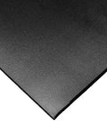 Close-up of Herco black Viton FKM rubber sheet, 1/4 in thick, 12 x 12 in, for gaskets and seals
