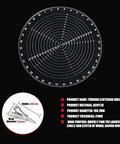 8-inch round center finder compass for woodworking; acrylic circle tool with concentric ring marks.