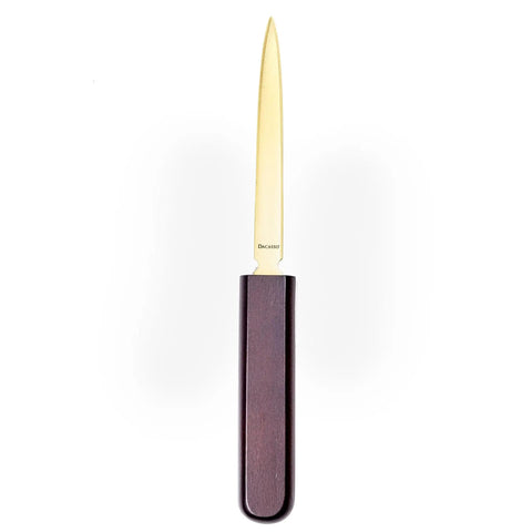 Walnut and black letter opener from the Walnut And Black Leather Desk Set, 10-Piece Office Organizer Kit, sleek design