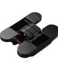 Black hidden door hinge bearing 60kg pair 2pcs invisible concealed cross hinge 180 degree adjustable for frameless doors