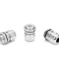 Three Five Pack PG9 Metal Waterproof Cable Glands for 4-8mm diameter cables with nickel plated copper rubber seal and hex nut M7x1.