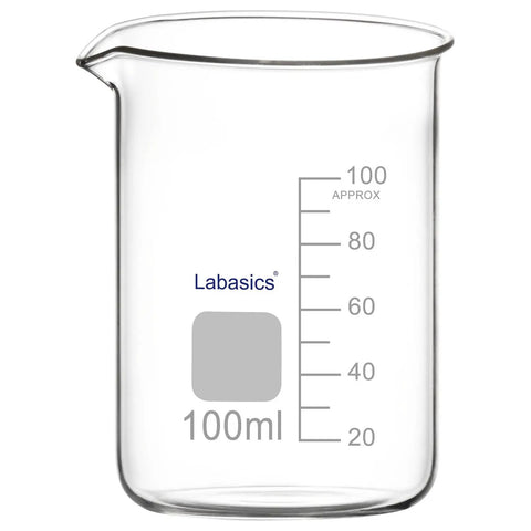 Borosilicate Glass Beaker With Pouring Spout Griffin Low Form 100 Milliliters Laboratory Beaker High Temperature Resistant Glassware