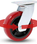Rock Hard Heavy Duty Swivel Casters 4 Pack With Steel Plate Mount And Precision Ball Bearing Polyurethane Wheels for smooth rolling.