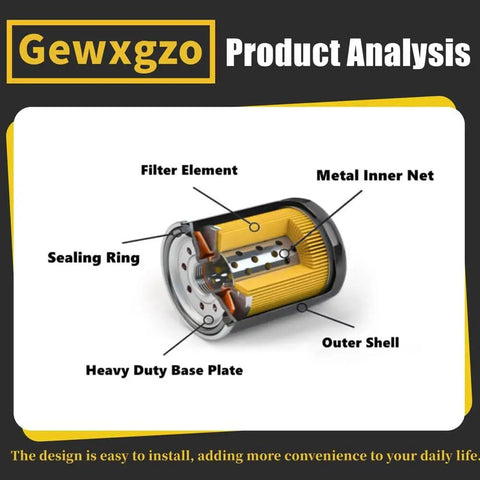 Cross-section of hydraulic oil filter showing filter element and components for Hydro-Gear ZT Series Transaxles.
