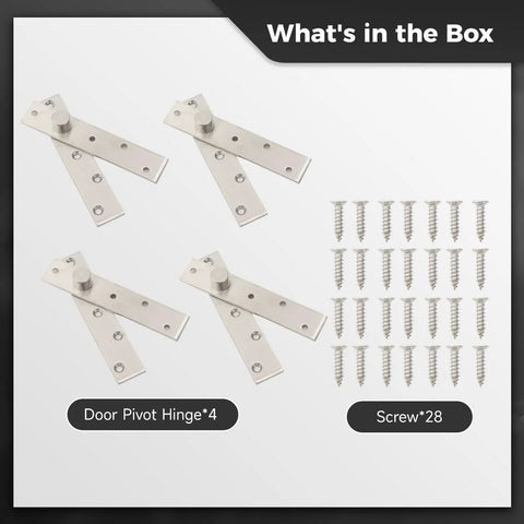 Heavy Duty Pivot Hinges For Wood Doors Hidden Bookcase Stainless Steel With Screws 360 Degree Invisible Shaft System