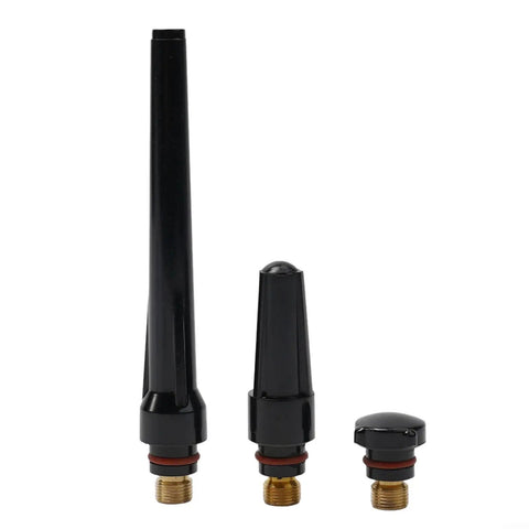 Top Notch 31 Pack TIG Torch Consumables Kit For WP17 WP18 WP26 with three black nozzles and ceramic cups for welding.