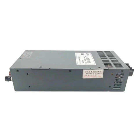 Beefy Adjustable Industrial Switching Power Supply side view showing vents and controls, ideal for CNC and CCTV use