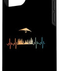 Hang Glider Art Phone Case For iPhone 16 Pro Max Dope Glide Vibe Design featuring hang glider and heartbeat line