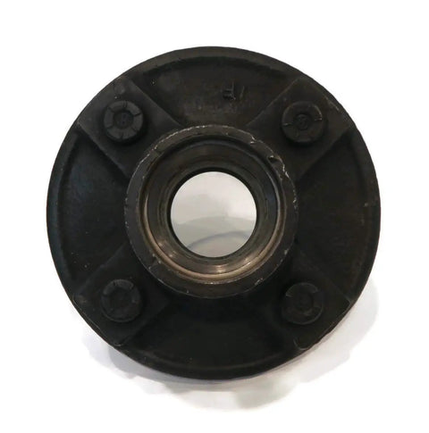 Four Pack Trailer Axle Kits With Four On Four Inch Bolt Idler Hub And One And A Quarter Inch Round BT8 Spindle For 1250 Pound Hub Capacity On 2000 Pound Axle Ready To Install - front view of idler hub.