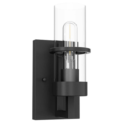 Black Industrial Wall Light Fixtures With Clear Glass Wall Mount Sconces Vintage Style Sconce Lamp For Living Room Bedroom And Hallway Matte Black Finish Explosion Proof Glass Shade Bulb Not Included