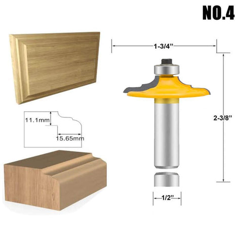 Door And Drawer Front Edging Router Bit Set With One Half Inch Shank Four Piece Pro Grade Woodworking Milling Cutter Tools Carbide Cutter For Cnc Router Includes Thumbnail Bit Two Ogee Bits One Large One Small And Roundover With Ogee Bit, showing large ogee bit dimensions