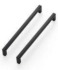 30 Pack Solid Slim Square Drawer Handles For Cabinets, 7 And A Half Inch Center To Center, Matte Black Zinc Alloy