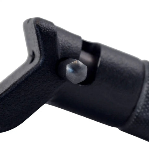 Close-up of a black Fiber Optic Cable Slitter For Armored Cables And Central Tubes, Portable Cutter for precision cuts.