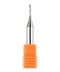 SpeTool O-flute spiral router bit with 1/4 in shank and 1/16 in cutting diameter, solid carbide, front view