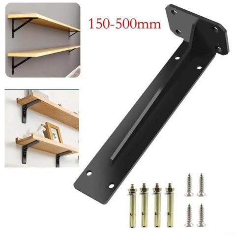 Beefy Heavy Duty Shelf Brackets 150 To 500mm Black Steel L Shaped Wall Mount For Shelves Floating Bookcase DIY Kitchen