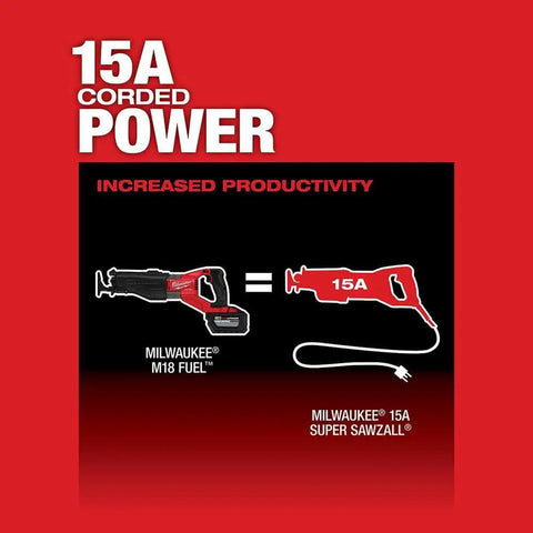 Comparison of M18 FUEL Super Sawzall Cordless Reciprocating Saw with 15A corded tool for heavy duty demolition