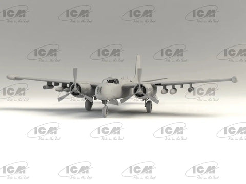 Front view of Plastic B26K Counter Invader Model Kit Scale 1 To 48 US Attack Airplane Build Kit With Realistic Decals